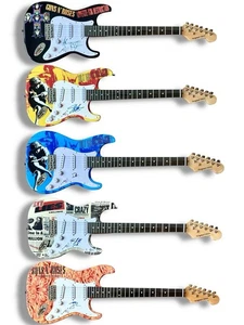GUNS N ROSES signierte Gitarre 5er SET JSA COA Axl Rose Slash Duff Izzy Stradlin +1 - Bild 1 von 17