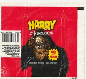 1987 HARRY AND THE HENDERSONS TRADING CARD WRAPPER - Picture 1 of 1