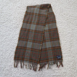 Ralph Lauren Scarf Mens Tartan Plaid Lambswool Wool Scotland Fringe Winter Pony - Picture 1 of 5