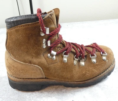 Vintage Dexter Boot Men 8.5 Brown Suede Leather Hiking Mountaineering Outdoors - Image 1 of 4