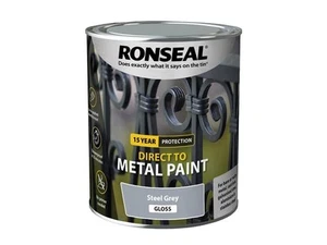 Ronseal - Cat Langsung ke Logam Kelabu Steel Gloss 750ml - Picture 1 of 1
