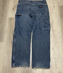 Dickies Carpenter Jeans Herren 34x30 Relaxed Fit Dark Wash Denim Work Distressed - Bild 1 von 8
