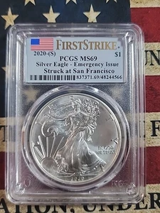 2020-(S) American Silver Eagle PCGS MS69 - First Strike - Emergency Issue - Picture 1 of 4