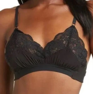 Neu mit Etikett Free People We Are HAH Lounge-Bralette-BH Größe Large schwarz weich ohne Bügel M - Bild 1 von 11