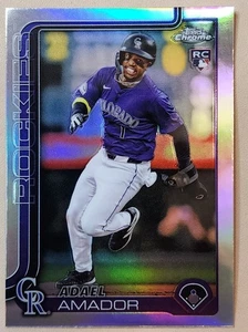 2025 Topps Chrome Adael Amador Rookie Refractor - Colorado Rockies #255 (RC) - Bild 1 von 2