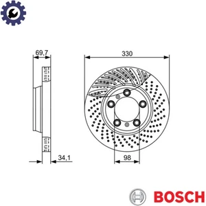 2x BRAKE DISC 0 986 479 580 FOR PORSCHE 911/Targa/Convertible MA1.01 3.8L 6cyl - Picture 1 of 8