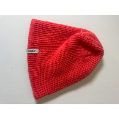 Gorro tejido Burton rojo brillante acanalado puños cálido invierno nieve ropa deportiva Foto 1 de 2