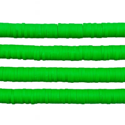 6mm Green Heishi Spacer Beads – Polymer Clay Discs for Bracelets & Necklaces - Image 1 of 2