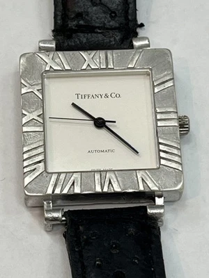 MENS TIFFANY & CO ATLAS SILVER AG 925 SQUARE TANK WATCH AUTOMATIC 34MM - Image 1 of 4
