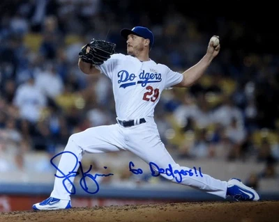 Foto autografiada firmada por Scott Kazmir 16X20 Dodgers Home "Go Dodgers" con certificado de autenticidad Foto 1 de 2