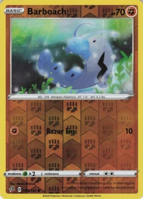 Barboach Reverse Holo Common SWSH02: Rebel Clash 099/192 NM - Image 1 of 2