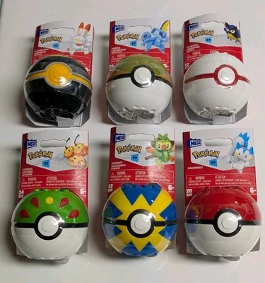 Pokemon Mega Construx Pokeball Series 17 Set Of 6 Scorbunny Combee Sobble + More - Image 1 of 3