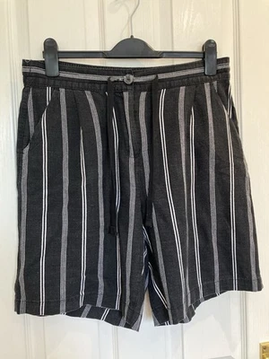 Next Ladies Shorts Black Stripe - Image 1 of 4