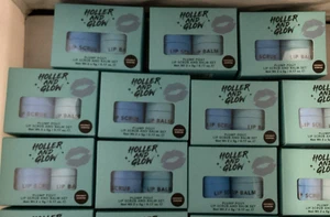 Lot of 10 Holler and Glow Plump Pout Lip Scrub and Balm Set - Coconut .17 oz - Picture 1 of 3