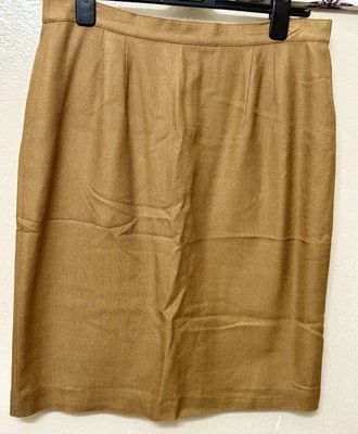 Falda lápiz vintage Doncaster marrón forrada de seda cintura alta. Grannycore, Country Foto 1 de 4