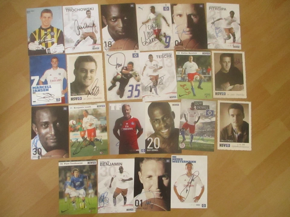 22 Signierte Autogrammkarten HSV Hamburg Butt Rost Castelen Janssen Westermann - Bild 1 von 1