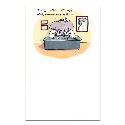 Funny BIRTHDAY Card FOR ANYONE, Doctor Elephant by American Greetings + Envelope - Image 1 of 4