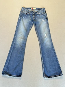 BKE Starlite Women’s Low Rise Straight Leg Blue Denim Jeans Size 27x31 - Picture 1 of 13