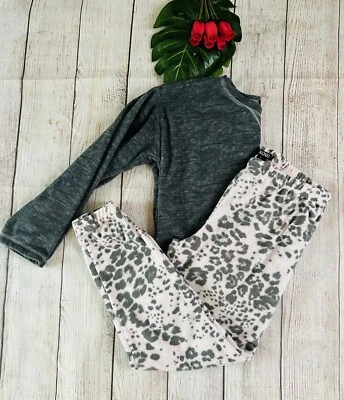 XOXO Conjunto de Pijama Mujer Gris Rosa Estampado Animal Leopardo Polar Talla L Foto 1 de 4