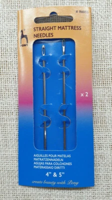 Cartina 2 aghi lunghi per materasso - ago lungo - 12,5 cm e 10 cm - Pony #88005 - Immagine 1 di 2