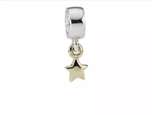 Pandora Star Dangle Charm Two Tone 14k & Sterling Silver 790139 NEW Retired - Picture 1 of 1