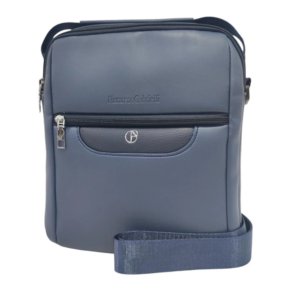 Borsello Uomo Ecopelle Nazareno Gabrielli Tracolla Trasversale Bandoliera Media - Immagine 1 di 4