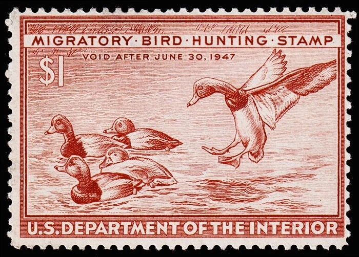 United States Hunting Permit Stamp Scott RW13 (1946) Mint NH F, CV $50.00 C - Image 1 of 1