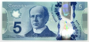 Banknote - 2013 Canada $5 Five Dollar Polymer, P106, Lane / Macklem, UNC - Picture 1 of 2