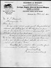 1911 Allentown Pa - Buchman & Wickert - Carriages Farm Wagons - Letter Head Bill