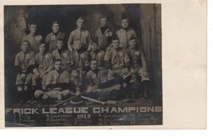 1913 Frick league champions baseball team postcard real photo with names - Picture 1 of 2