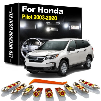 Kit de luces interiores LED para coche Canbus para Honda Pilot 2003-2020 mapa domo maletero lámpara Foto 1 de 4