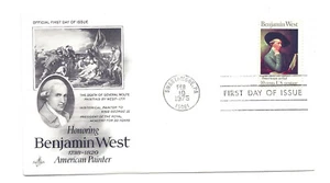 1553 Benjamin West pintor americano, ArtCraft FDC - Imagen 1 de 1