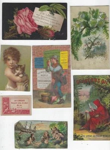 Seven Scrap Victorian Trade Cards Scrapbooking Crafts Art Projects Lot - Picture 1 of 2