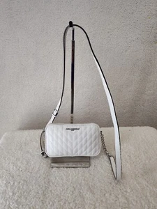 Karl Lagerfeld Paris Everyday Women Purse Small White Leather Karolina Crossbody - Picture 1 of 19