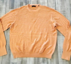 Henry Jacobson Silk Blend Med Men’s Cable knit Sweater Orange Very Good Quality - Picture 1 of 9