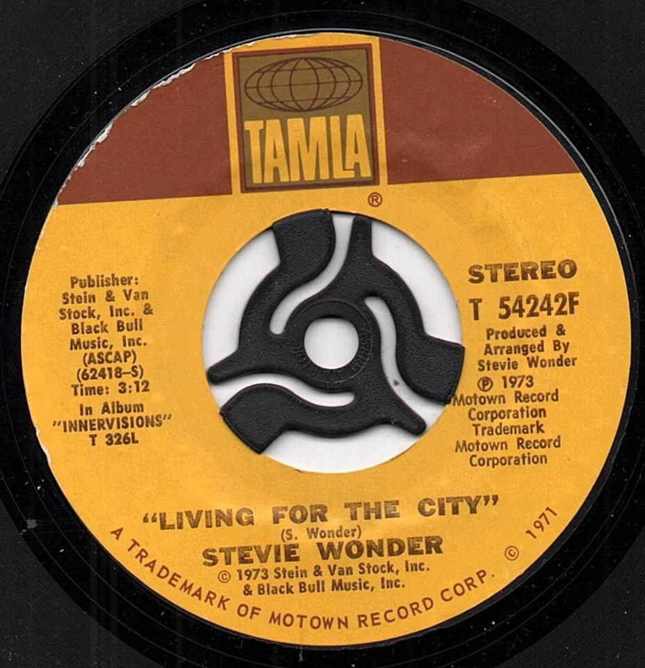 STEVIE WONDER  living for the city  TAMLA RECORDS. - Image 1 of 1