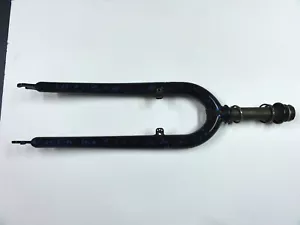 VINTAGE 1990s SPINNER BOMB PROOF MTB RIDGID FORKS 26" 11A/HT BLACK/BLUE USED - Picture 1 of 11