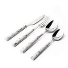 Sabichi Grey and White 16pc Cutlery Set Marble Pattern