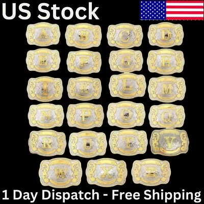 CINTURÓN INICIAL HEBILLA LETRAS VAQUERO WESTERN RODEO ALFABETO Hombres Hebillas Vaqueras Foto 1 de 2