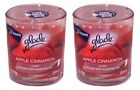 2 Lot Glade Candle Apple Cinnamon Infused Essential Oils 4 oz Glass Jar 1 Wick