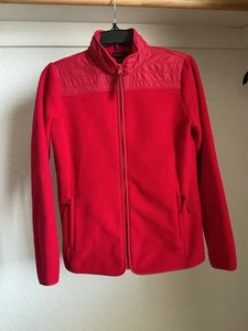 Veste polaire femme Talbots taille XS fermeture éclair intégrale polyester rouge tomate poches zippées - Photo 1/9