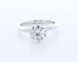 2.1 CT Lab-Created Diamond E/VS1 Round Cut 14K White Gold Classic Solitaire Ring - Picture 1 of 4
