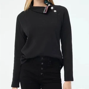 J Crew Damengröße 2X weiter Ausschnitt mit Schmucksteinen besetztes geknöpftes Oberteil mit Schottenkaro-Akzenten neu mit Etikett - Bild 1 von 12