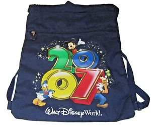 Vintage 2007 Walt Disney World Backpack 13x16.5" Micky Mouse Navy Canvas - Picture 1 of 4
