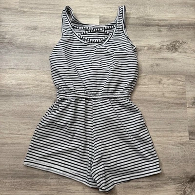 Antiguo mameluco sin mangas a rayas azul marino para niñas L (10-12) traje informal de verano para niños Foto 1 de 3