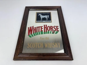 White Horse Scotch Whisky - Small Vintage Pub Mirror - Man Cave - - Foto 1 di 4