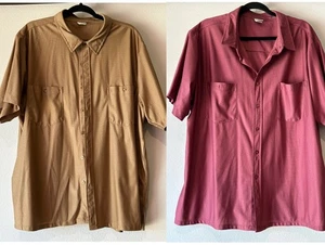 Lotto di 2 - Camicie vintage anni 80 Haband manica corta con bottoni - Uomo XX - Foto 1 di 12