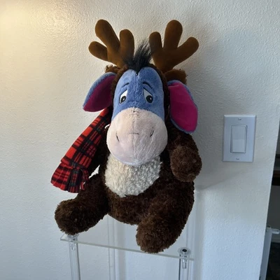 Eeyore Disney Store Exclusive WITH TAGS 15" Christmas Reindeer Scarf Retired VTG - Image 1 of 4