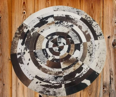 Cowhide Round Patchwork Carpet Handmade Cowhide Carpet (48"x48")Home Décor 1000 - Image 1 of 2