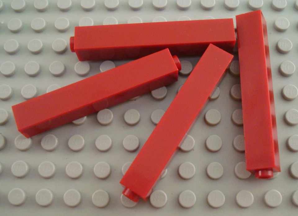LEGO Lot of 4 Dark Red 1x1x5 Wall Pillar Bricks - Image 1 of 1